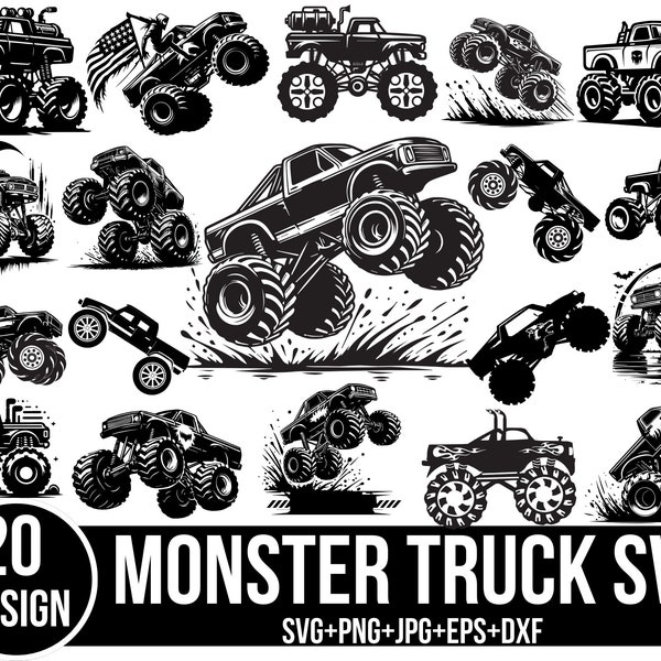 Monster Truck Svg bundle, Truck Svg, Monster Truck Vector, monster truck shirt, Car svg, Off Road Svg, Cut files for Cricut, Silhouette