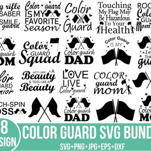 Color Guard SVG, Color Guard Flag, Marching Band Svg,  Color Guard Vector, Color Guard Mom, Color Guard Rifle, Cut For Cricut, Silhouette