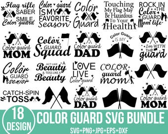 Color Guard SVG Bundle: Flag, Rifle, Mom, Vector Graphics (Digital Files)