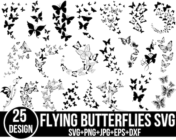 Flying Butterfly SVG Bundle: Layered Cut Files (25 Designs)