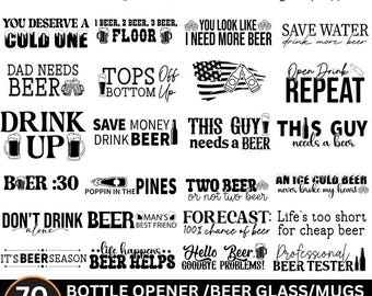Beer Sayings SVG Bundle: Funny Alcohol Quotes, Bottle Opener Designs (Digital Download)