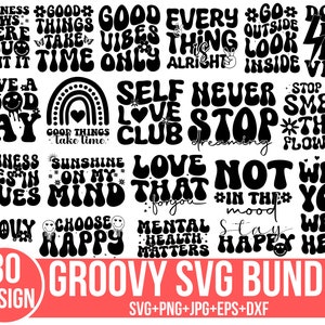 Groovy SVG Bundle: Hippie, Retro, & Motivational Designs (Digital Files)