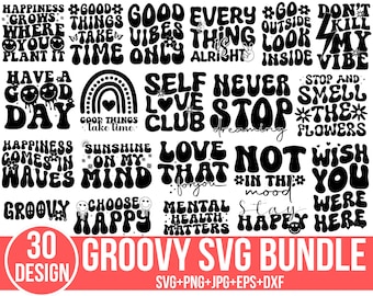 Groovy SVG Bundle: Hippie, Retro, & Motivational Designs (Digital Files)