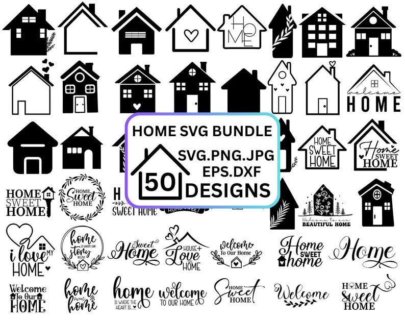 Home SVG Clipart Bundle, 50 Designs (digital Files) - Etsy