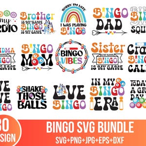 Bingo svg, Bingobälle svg, Bingokarte svg, Bingokönigin svg, Bingofärbung svg, Schnittdatei für Silhouette, eps, dxf, png, Clipart, Desigs