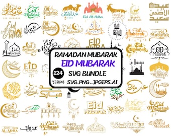 Eid & Ramadan SVG Bundle: Islamic Calligraphy Vector (Digital Download)