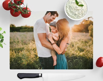 Custom Photo Glass Chopping Board: Personalised Worktop Saver
