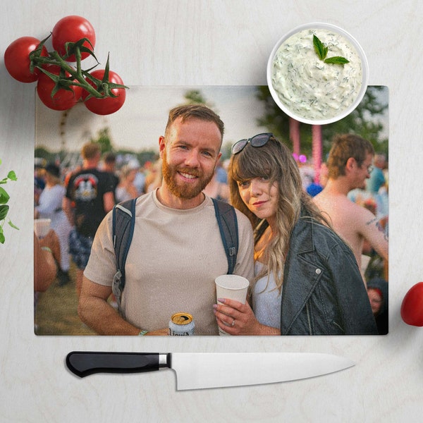 Custom Photo Chopping Board | Personalised Worktop Saver | Customised Chopping Board | Personalised Chopping Board | Photo Cutting Board