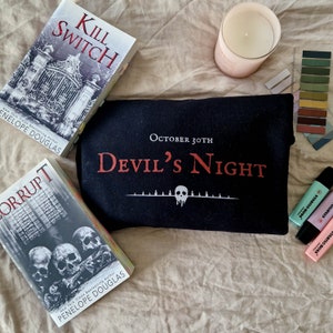 Devils night sweater, Bookish Sweater, Book Shirt, Book Lover Gift, Romance Reader Merch, Booktok Merch, Smut reader, Dark Romance