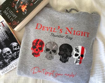 Devil's Night Masks Hoodie: Penelope Douglas Dark Romance Bookish Merch
