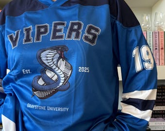 Vipers Hockey Jersey Shirt, Rina Kent Merch Inspired by Beautiful Venom, Kane Jude Preston Sports Romance, Dark Romance Bookish Clothing