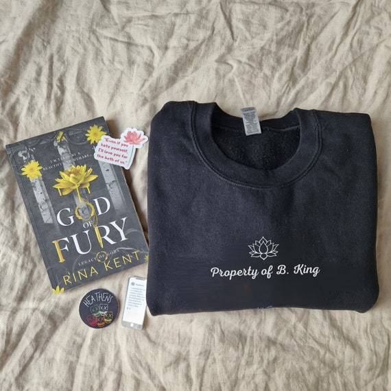 Property of B King Hoodie or Sweatshirt God of Fury Nikolai Sokolov Brandong King Book Merch Rina Kent Dark Romance Book Merch Smut Etsy Canada
