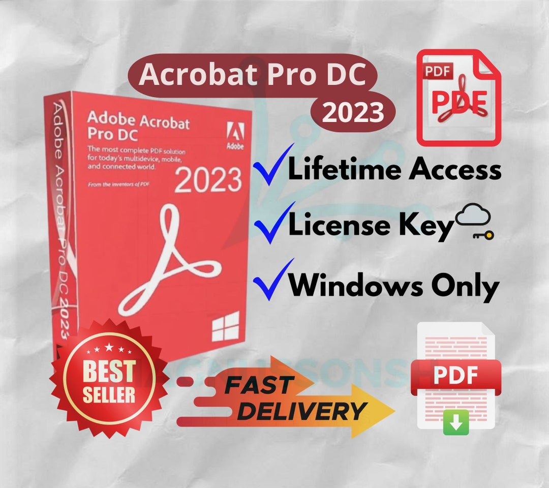 Adobe Acrobat Pro DC 2023 con clave de licencia Acceso de Etsy España