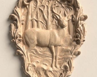 Deer Relief STL File for CNC Router Classic Wall Art Wood Carving Design