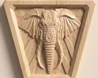 Geometric Elephant Head STL Relief Model for CNC & 3D Print Modern Wall Decor
