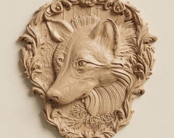 Wolf Kopf Relief STL für CNC-Fräser Holzschnitzerei, rustikale Wandkunst, Cabin Decor