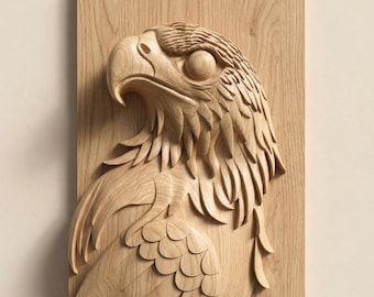 Eagle Head Relief STL for CNC Router Wildlife Wall Art Wood Carving 3D Model