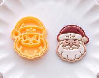 Minimal Holly Santa Clay Cutter for Holiday Earrings & Charms
