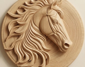 Horse Head STL File for CNC Router, Modern Wood Wall Art