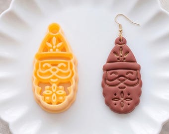 Scandi Ornament Santa Clay Cutter for Holiday Earrings & Pendants