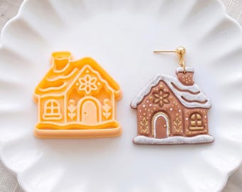 Scandi Winter Cottage Polymer Clay Cutter for Christmas Earrings & Pendants