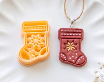 Scandi Ornament Christmas Stocking Clay Cutter for Earrings & Charms