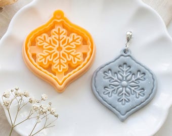Finial Snowflake Ornament Clay Cutter for Winter Earrings & Pendants