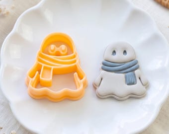 Winter Ghost with Scarf Imprint Clay Cutter for Earrings & Pendants