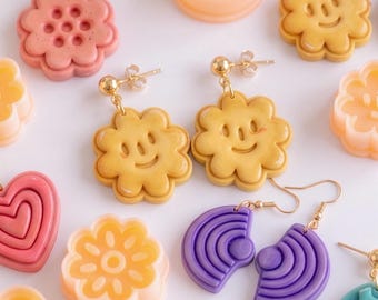 Retro Mini Polymer Clay Cutters for Earrings, Tiny Stud & Charm Set