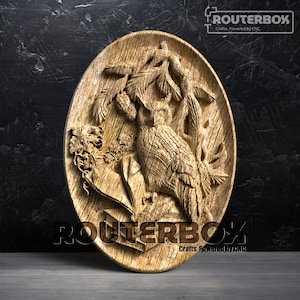 Modèle STL en relief avec hibou dans la forêt pour toupie CNC et travail du bois, parfait pour la gravure artistique, la sculpture 3D, les projets de décoration d'intérieur bricolage