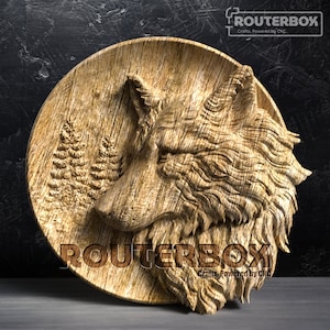 Dominio del lobo alfa: gobernando el bosque salvaje Modelo STL en relieve para enrutador CNC y carpintería: ideal para grabado artístico y decoración del hogar de bricolaje