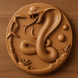 Cobra Snake 3D STL Model: CNC Router, Wood Carving (Digital Download)