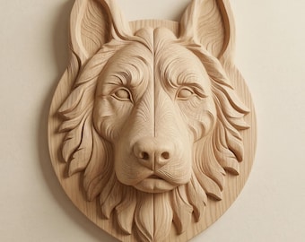 Archivo STL para tallado de placa conmemorativa de mascota, retrato de perro pastor alemán para fresadora CNC