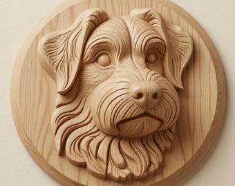Terrier Dog Relief STL File, CNC Router Wood Carving Model