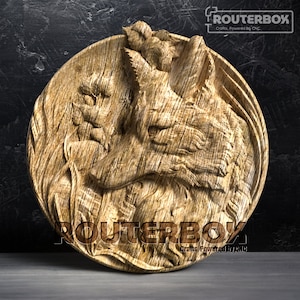 Modelo STL de Relieve de Mirada de Lobo: Router CNC, Carpintería (Descarga digital)