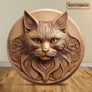 Katze 3D STL für CNC Holzarbeiten, Resin Crafting, Silikonformen, 3D-Druckprojekte für einzigartige dekorative und künstlerische Verwendung, kommerzielle Nutzung.