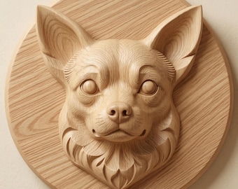 Chihuahua Dog Relief STL , 3D Printable Dog Wall Art