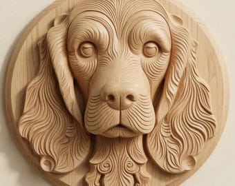 Cocker Spaniel Wall Relief STL, CNC Router Dog Plaque
