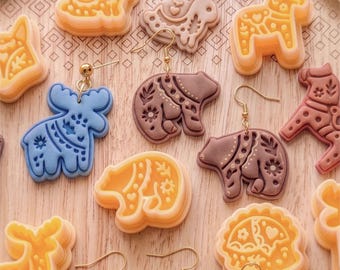 Scandi Folk Animal Clay Cutter Set for Jewelry, Earrings & Charms