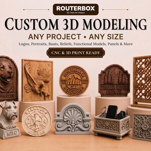 Custom 3D Model Design Service for CNC Carving & 3D Printing