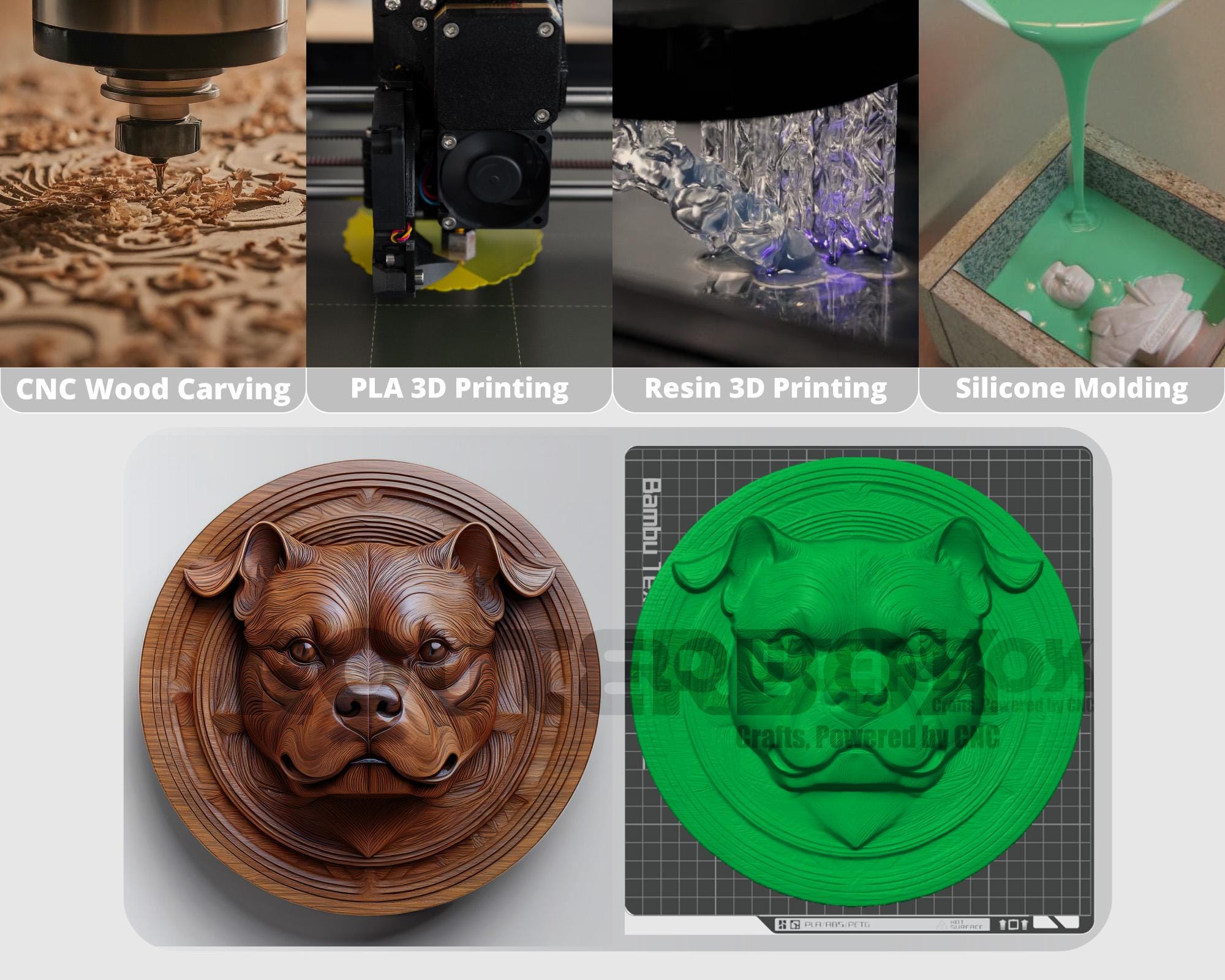 Pitbull Dog Relief STL for CNC Router | Wood Carving File | Pitbull ...