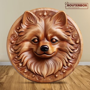 Pommerschen Hund 3D STL-Datei für CNC-Fräser, ideal für Holzschnitzereien, Harzdrucke und DIY Home Decor-Projekte für kreative Enthusiasten.