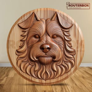 Silky Terrier Dog 3D Print Ready STL for Resin Print, Perfect for Wood Carving and CNC Router Projects, Ideal for DIY Home Decor.