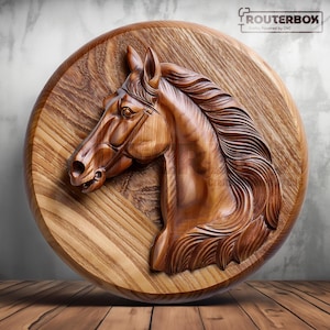 Cavalo com crina elegante 3D STL modelo para escultura CNC, impressão 3D, impressão de resina e gravura artística, uso comercial com acesso vitalício