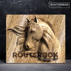 Modello STL 3D in rilievo di cavallo con bellissimi occhi per router CNC e lavorazione del legno - ottimo per progetti di incisione artistica, intaglio e decorazioni per la casa fai da te