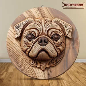 Pug Dog STL Model: 3D Print, Wood Carving, Resin Print (Digital Download)