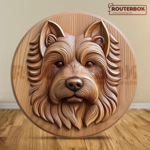 Silky Terrier Dog 3D Print Ready STL for Resin Print, Perfect for Wood Carving and CNC Router Projects, Ideal for DIY Home Decor.