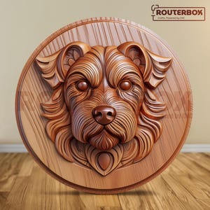Terrier Dog 3D Print Ready STL for Resin Print, Perfect for Wood Carving and CNC Router Projects, Ideal for DIY Home Decor, Commercial use.