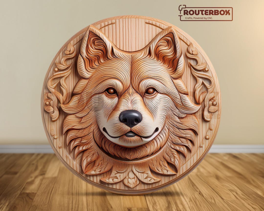 Akita Dog 3D STL Model: CNC Cutting, Wood Carving (digital Download ...