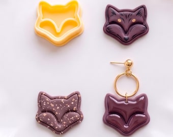 Mini Fox Face Polymer Clay Cutter for Earrings & Charms